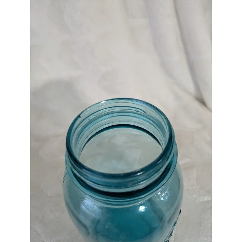 Vintage Ball Perfect Mason Blue Quart Mason #3 Jar 1923-1933